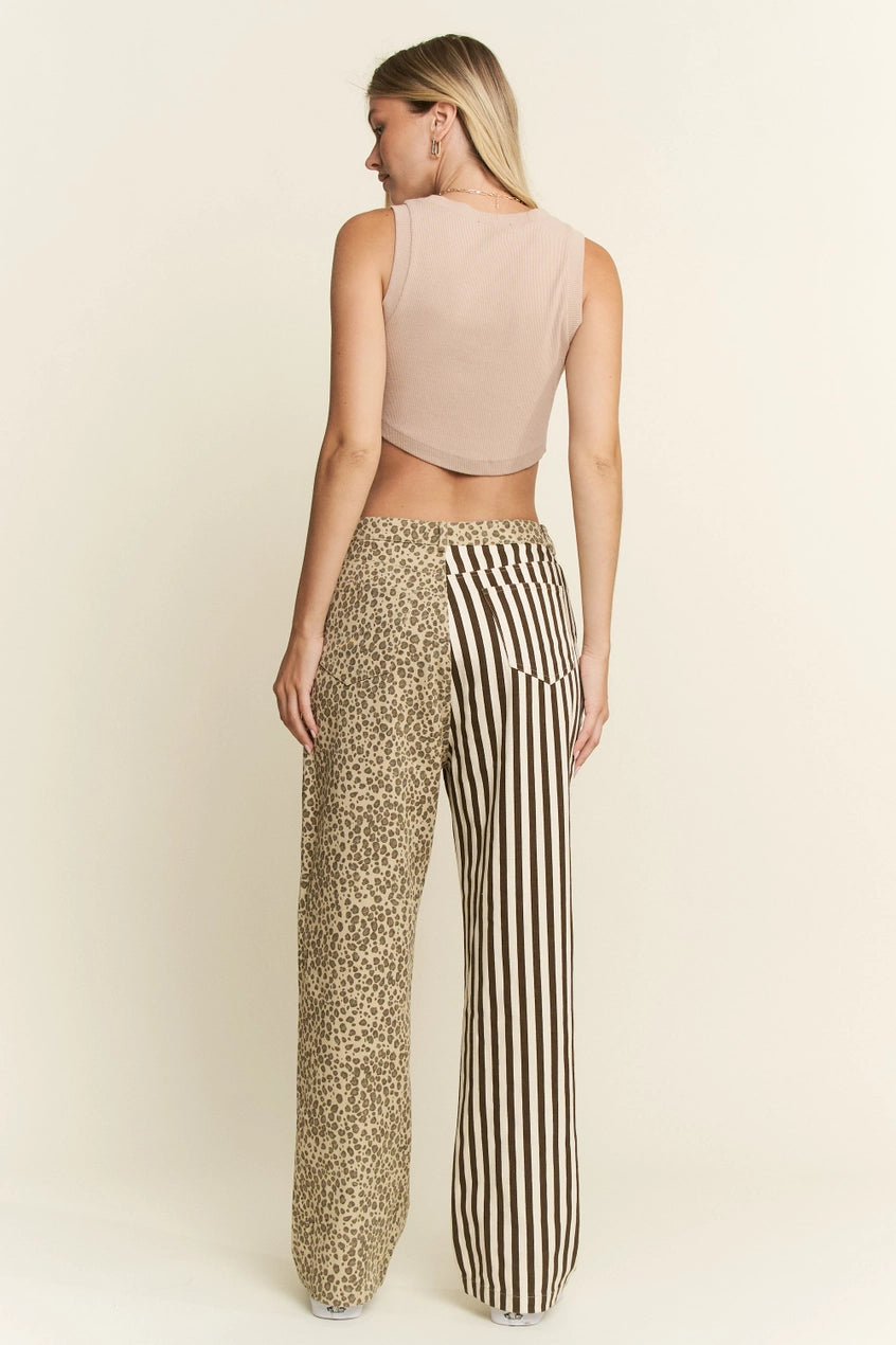 Wild Side Leopard & Stripe Flares