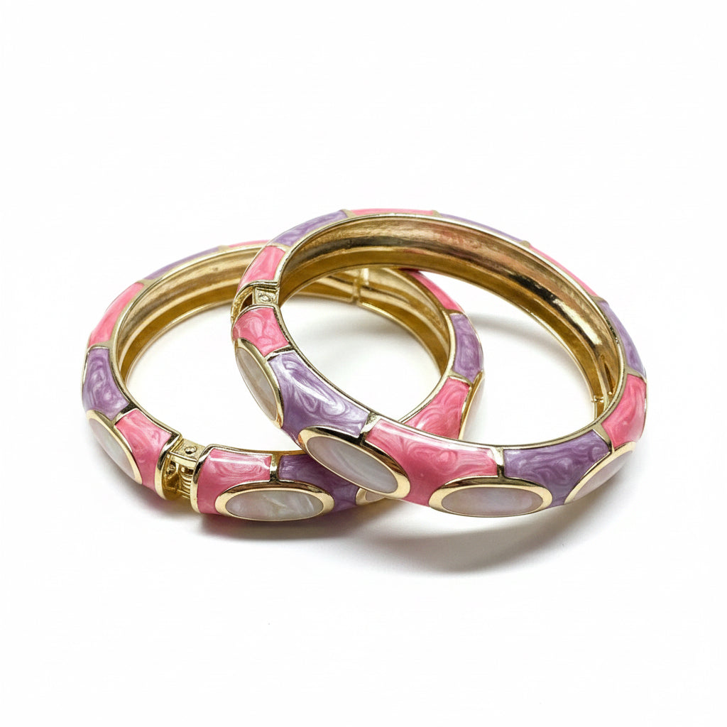 Pink Moon Enamel Bangle