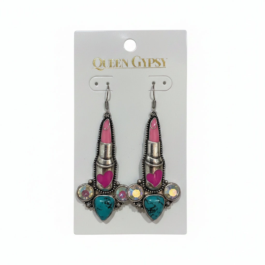 Western Lipstick earrings