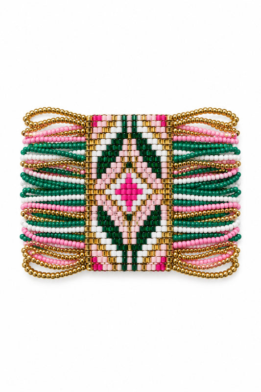 Aztec Seed Bead Stretch Bracelet