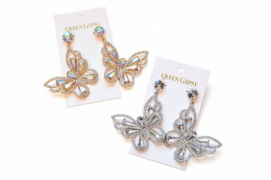 Butterfly Earrings Medium Crystal