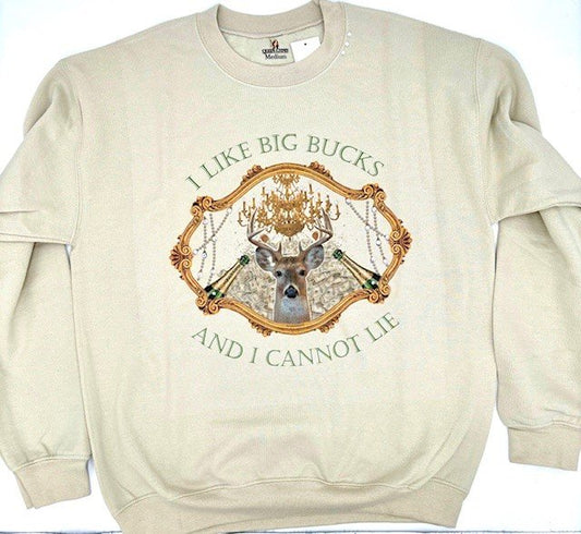 QG-I like Big Bucks sweatshirt with crystals