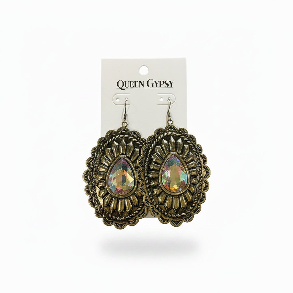 Crystal Conch dangle earrings