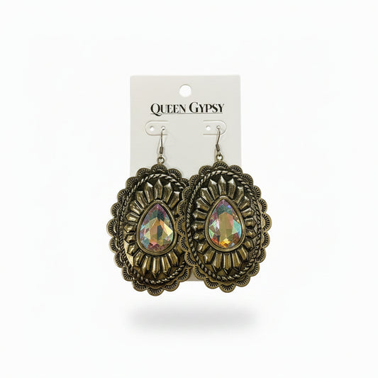 Crystal Conch dangle earrings