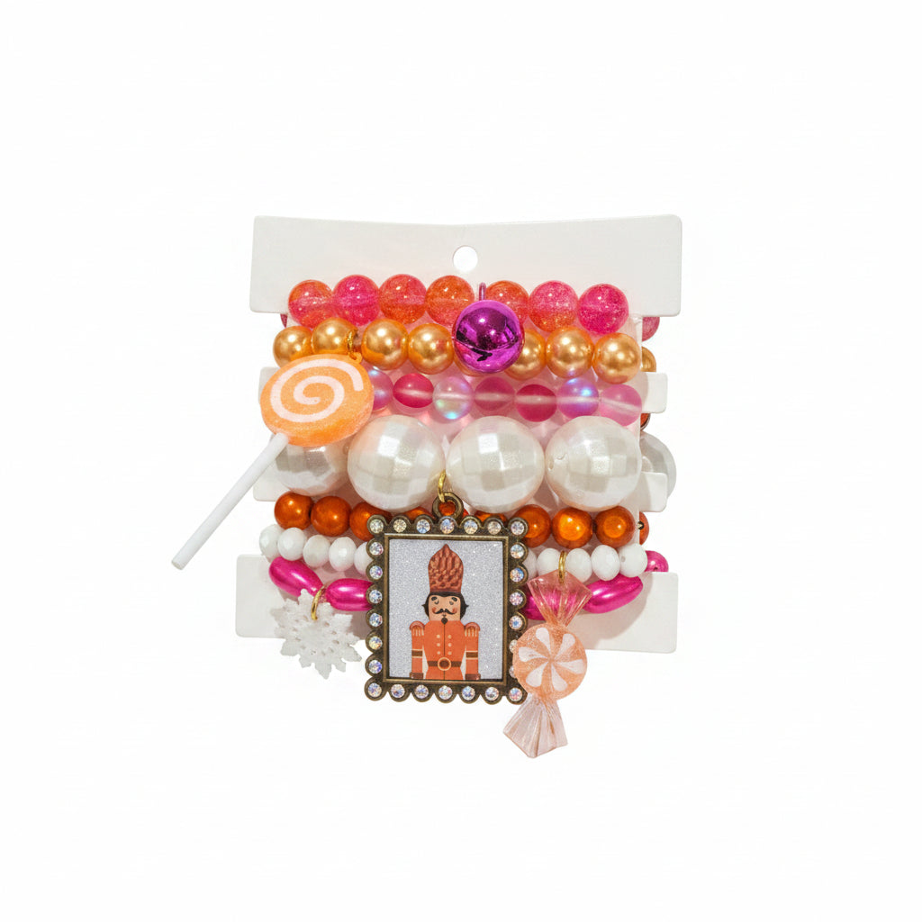 Pink/Orange square bezel Nutcracker Stack