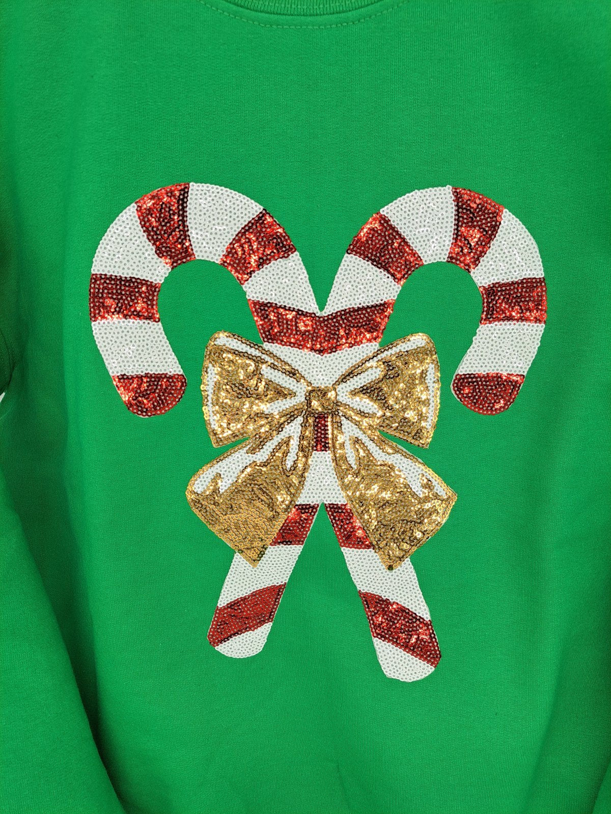 QG-Green Candy Cane Sweatshirt