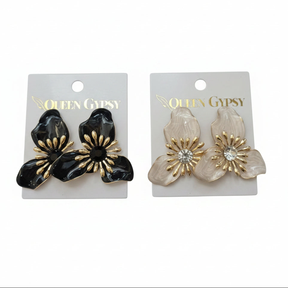 Enamel Flower Earrings