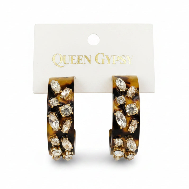 Jeweled Tortoise Hoops