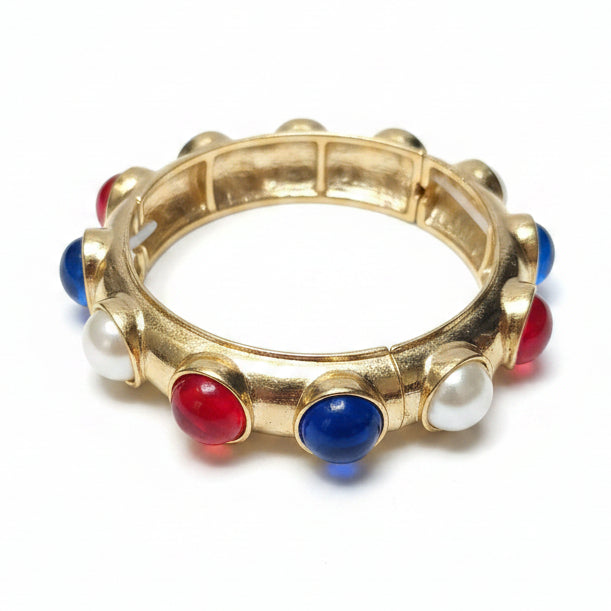 Patriotic Cabochon Stretch Bangle