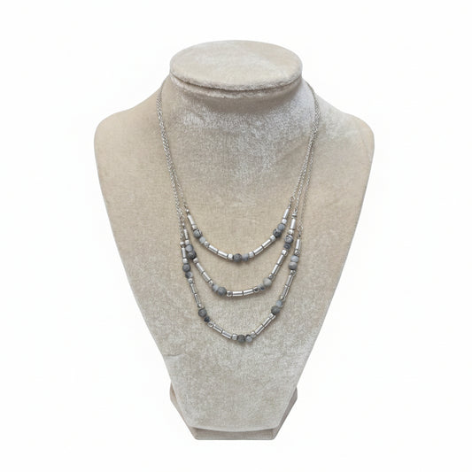Mosaic Cascade 3-Strand Necklace