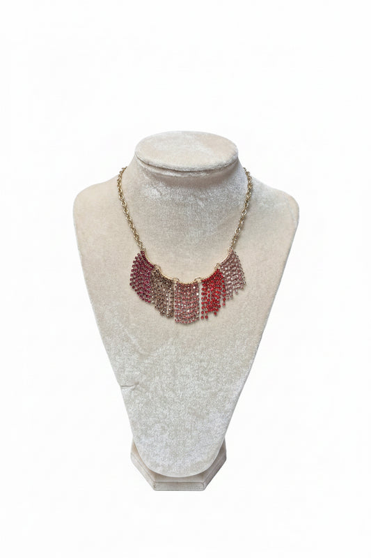 Rhinestone Waterfall Necklace