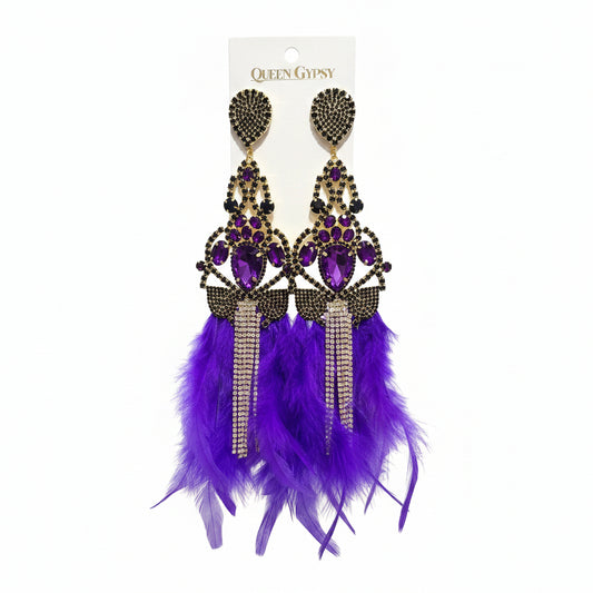 Crystal Chandelier & Feathered Dream Earring