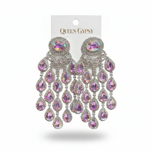 Grand Peacock Chandelier Earrings