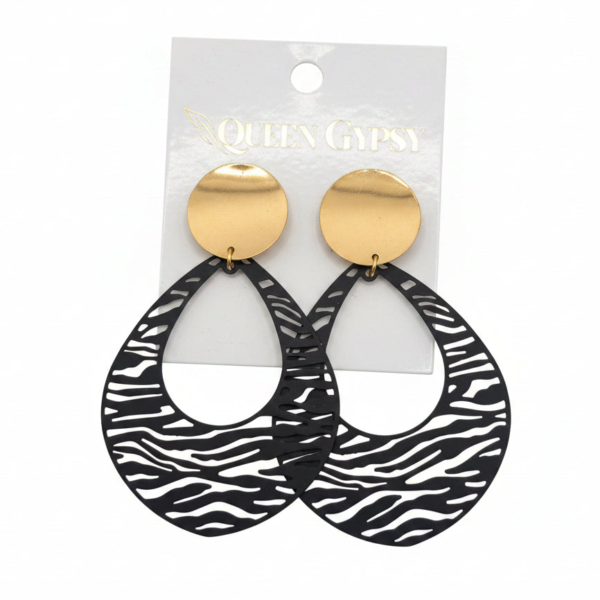 Zebra Pattern cut Earring