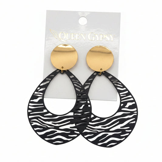 Zebra Pattern cut Earring