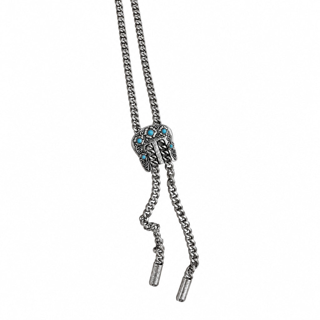 Turq Buckle chain laces necklace