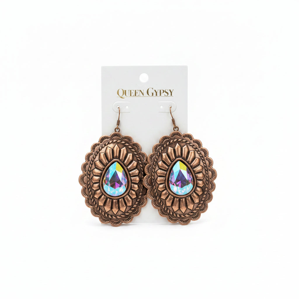 Crystal Conch dangle earrings