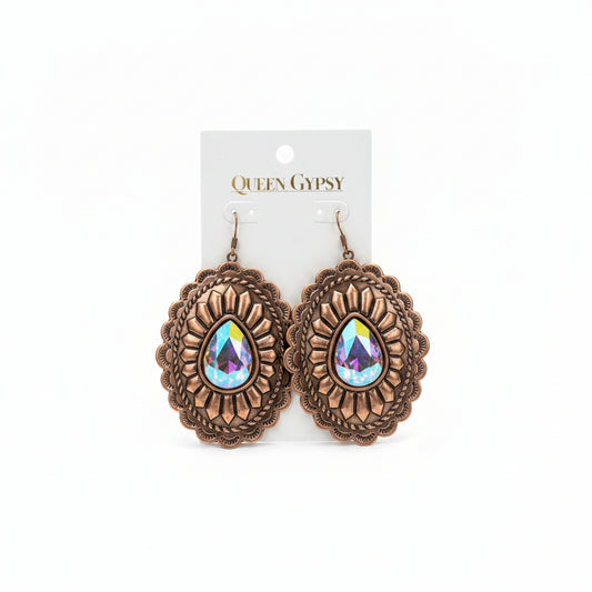 Crystal Conch dangle earrings