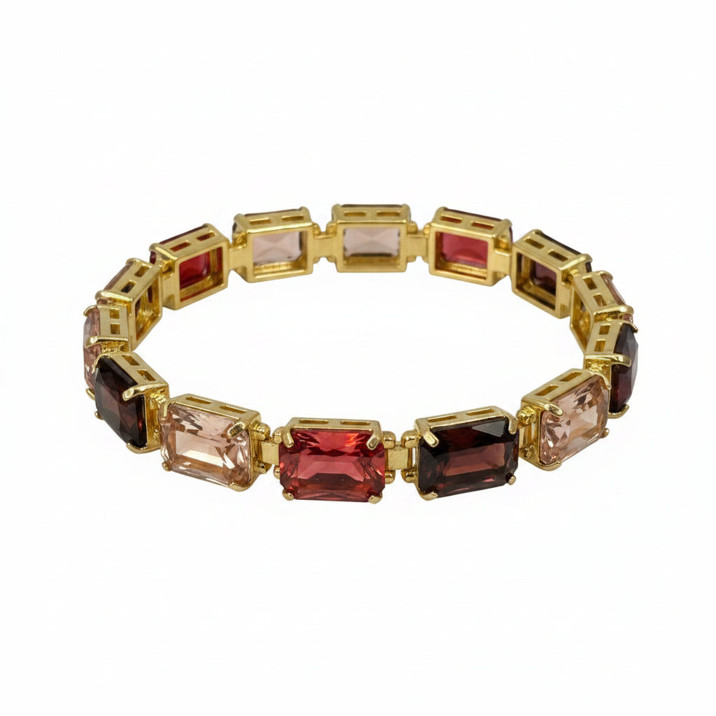 Black Cherry Crystal Stretch Bracelet