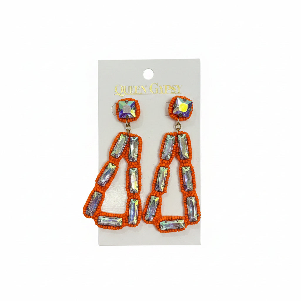 Triangle Conch seed bead earrings