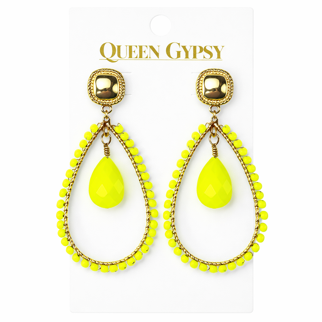 Teardrop Halo Earrings Assorted