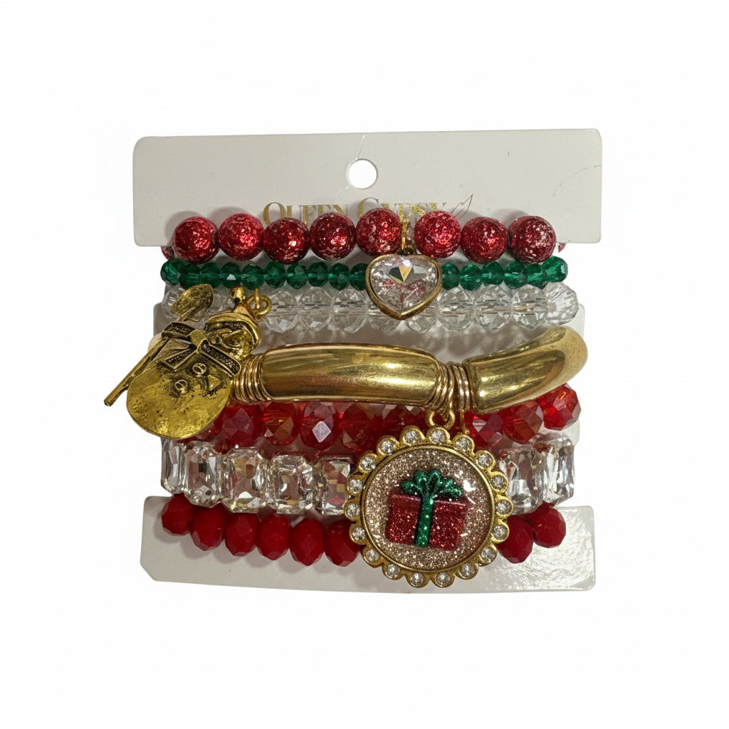 Gold Snowman Present Stack
