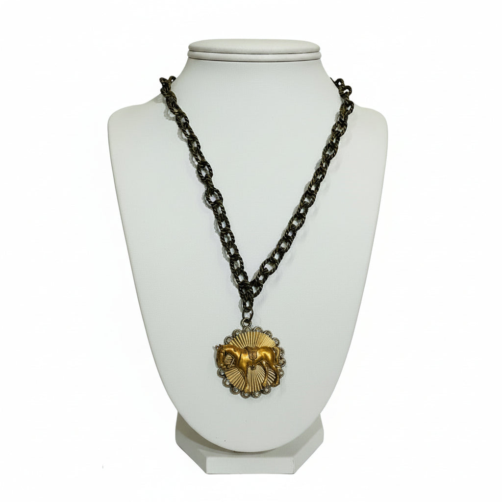 QG Horse medallion necklace