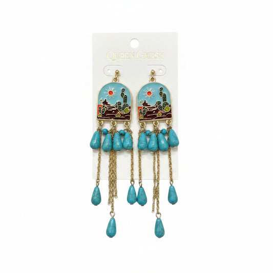 Prairie window cascade earrings