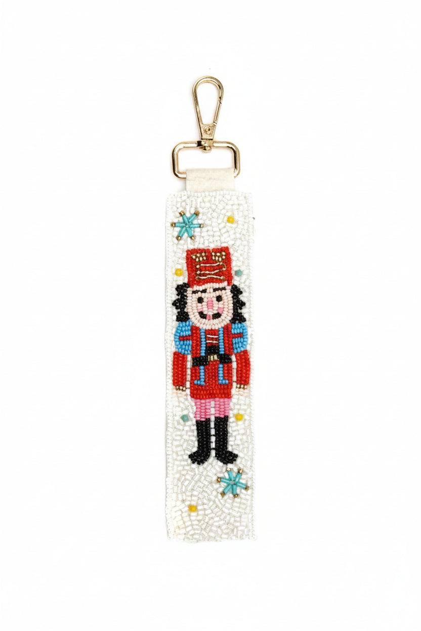 Holiday Beaded Wristlet Keychain Assorted