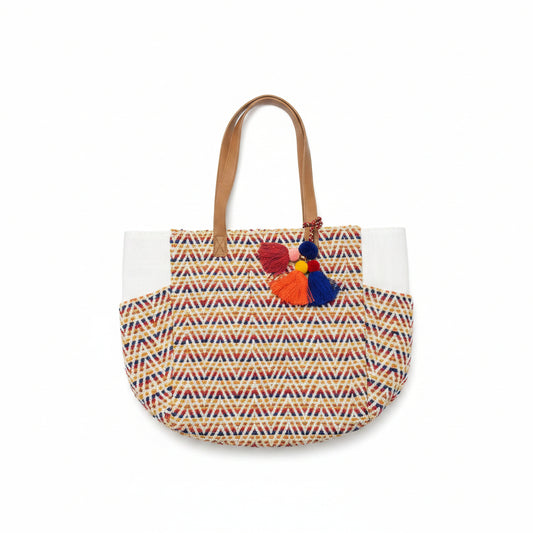 Zig Zag Patterned Tote Bag