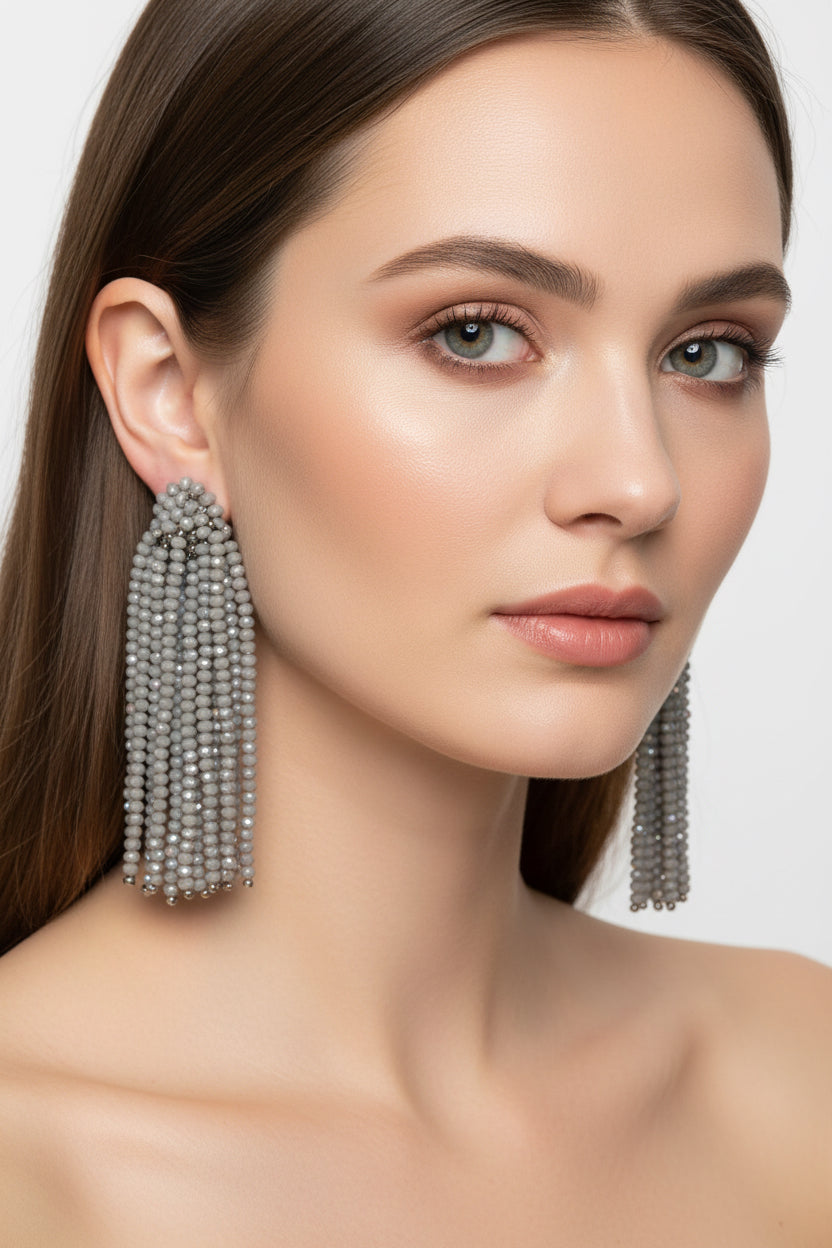 Multi-Strand Crystal Earrings