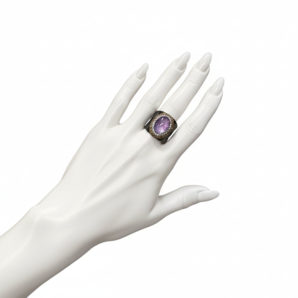 Pave’ Snakeskin Adjustable Gemstone Ring