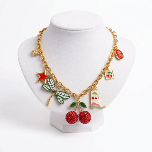 Cherry Bomb Charm Necklace