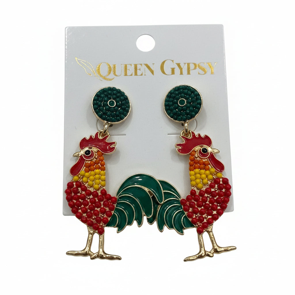 Metal Rooster earrings