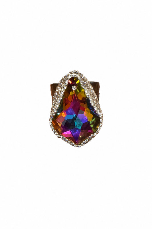 Snakeskin Teardrop Adjustable Ring