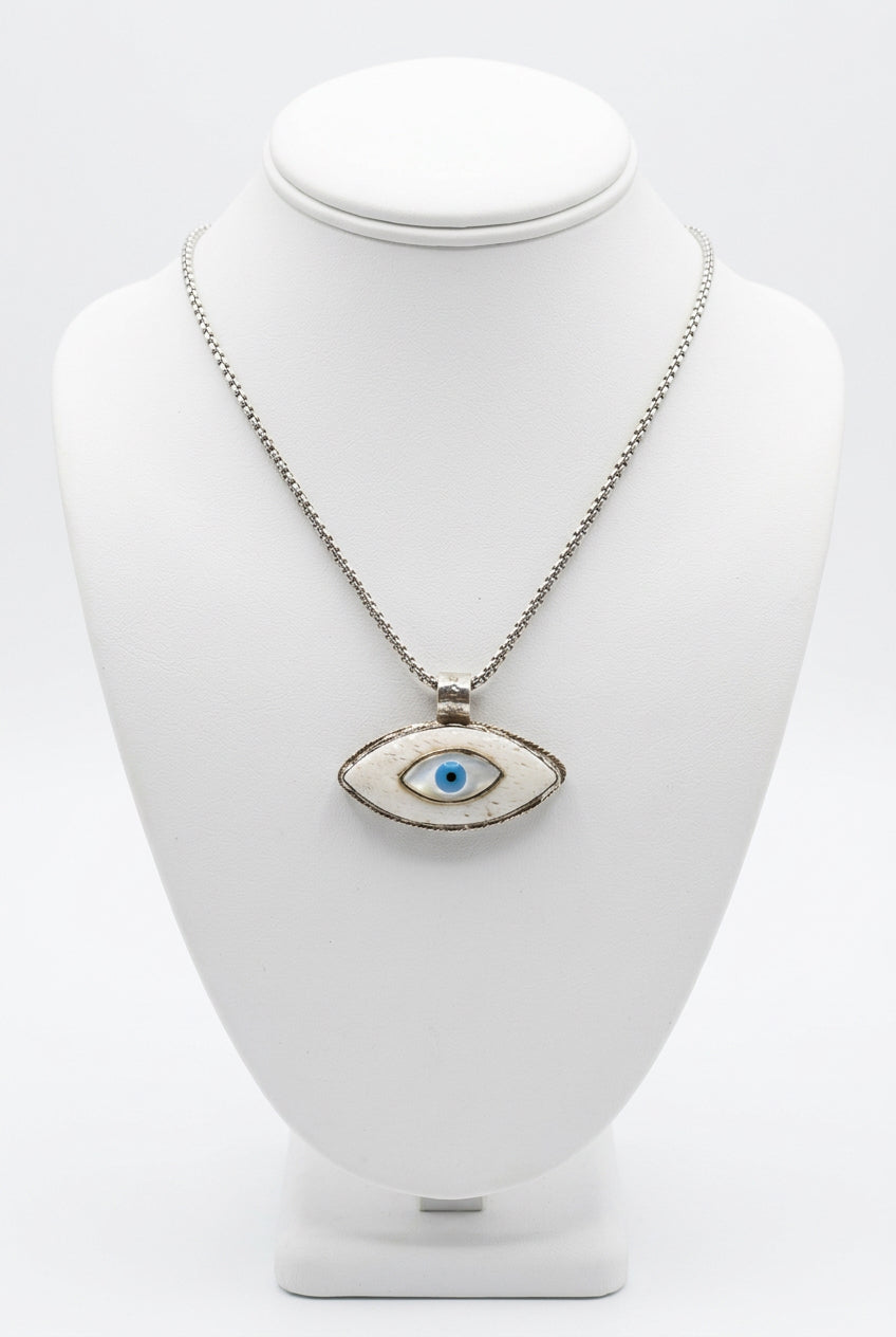 Tibetan Silver evil eye necklace