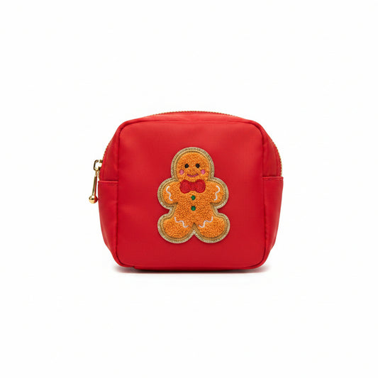 Gingerbread Sateen Holiday Zipper Pouch