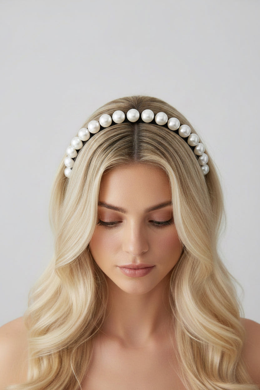 Black and Pearl Headband