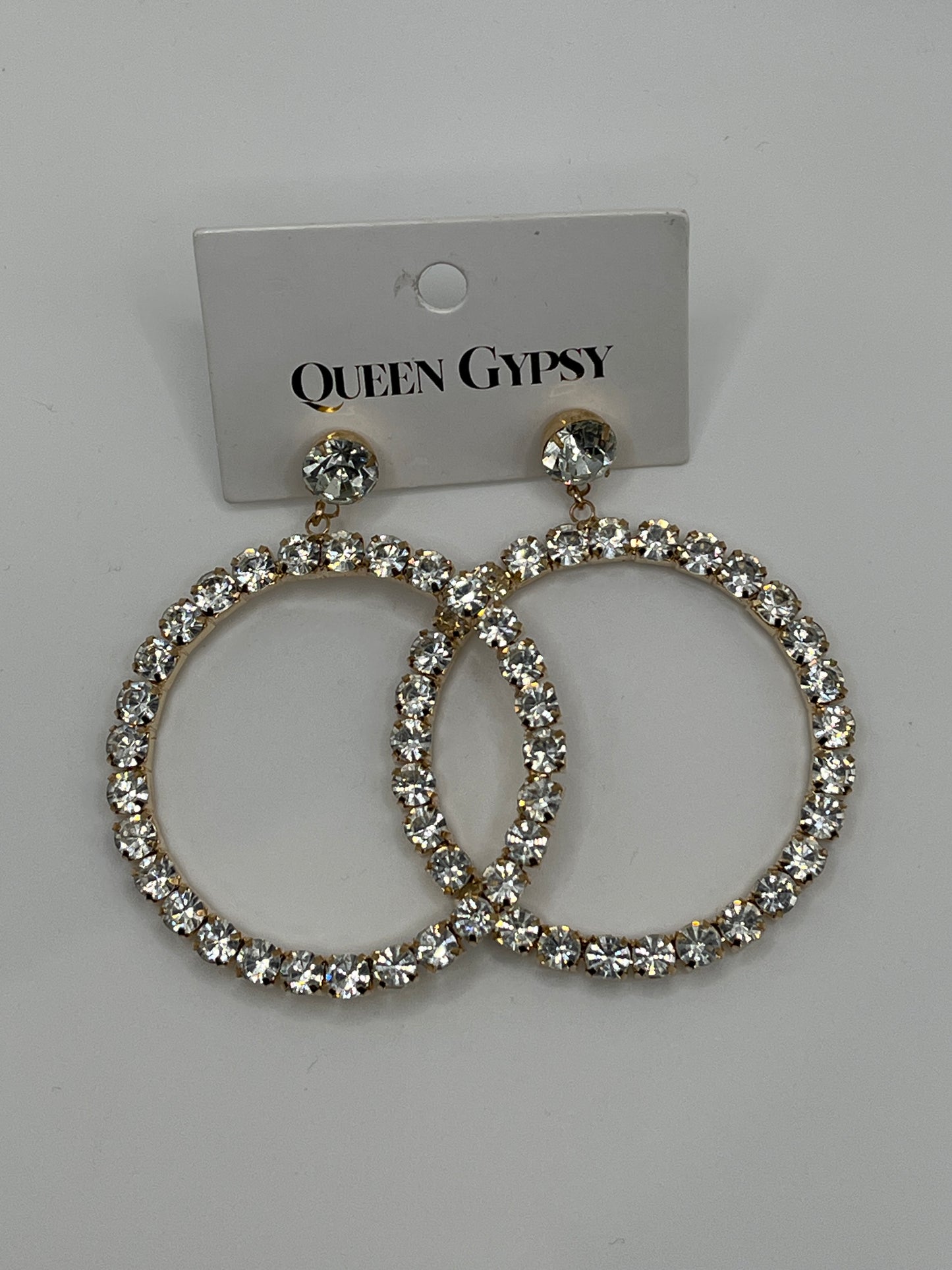Clear Crystal hoop dangle earrings