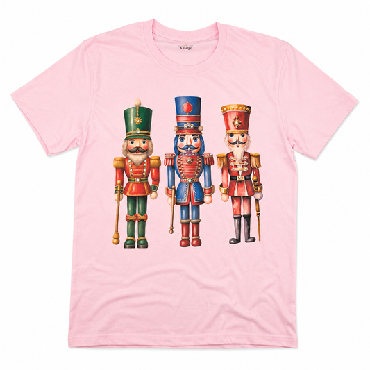 Pink Traditional Nutcracker T-Shirt on Pink with Crystals