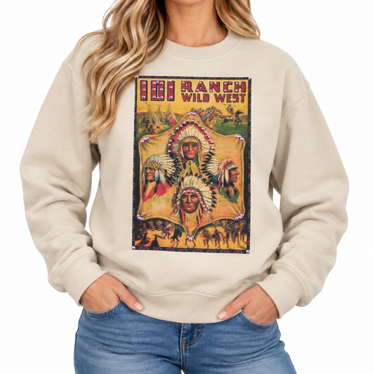 101 Indian Sweatshirt on Tan with Crystals