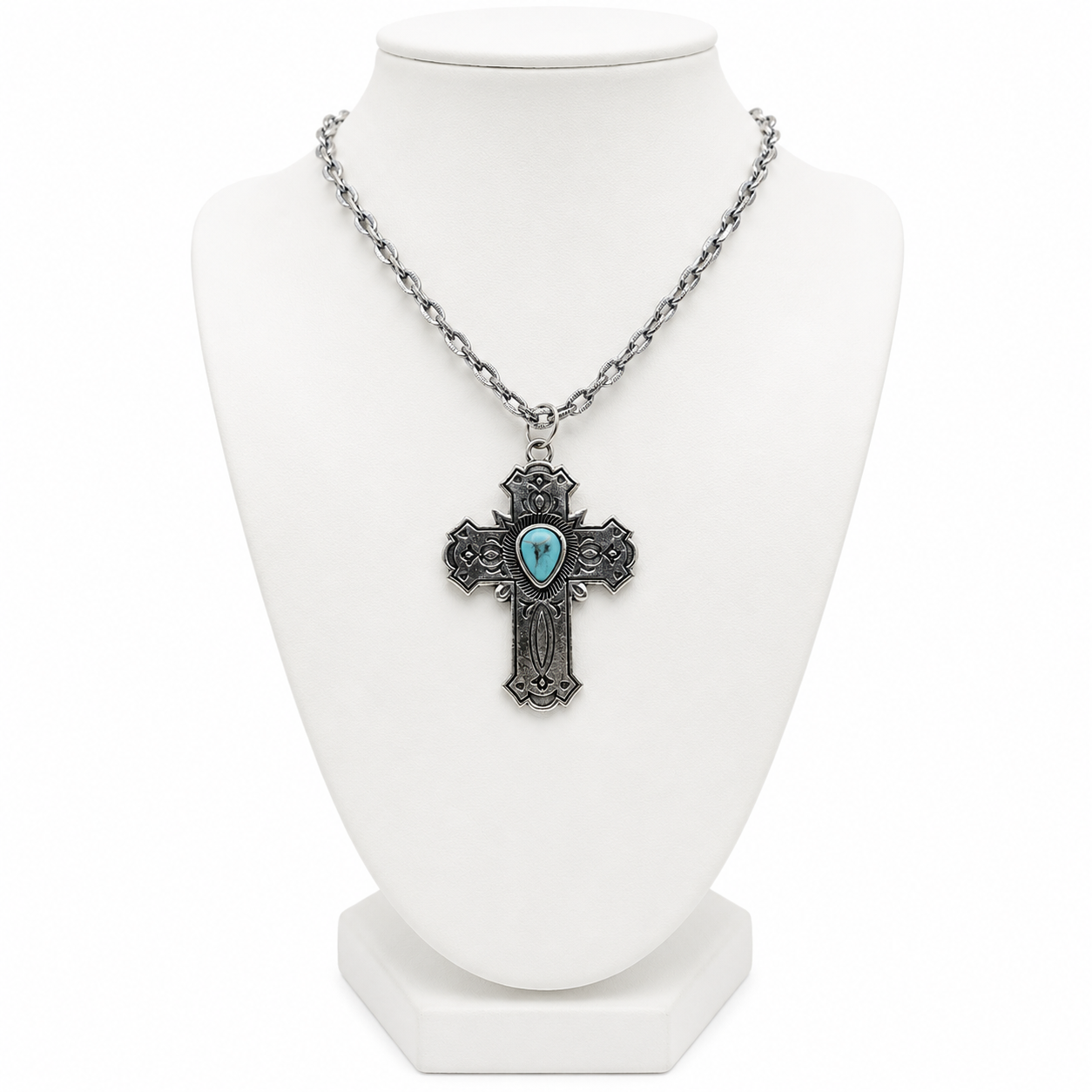 Turquoise/Silver Cross