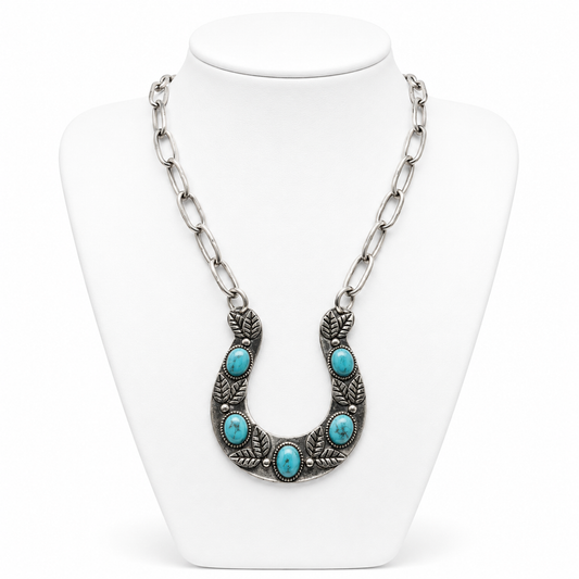 Turquoise Horseshoe Necklace