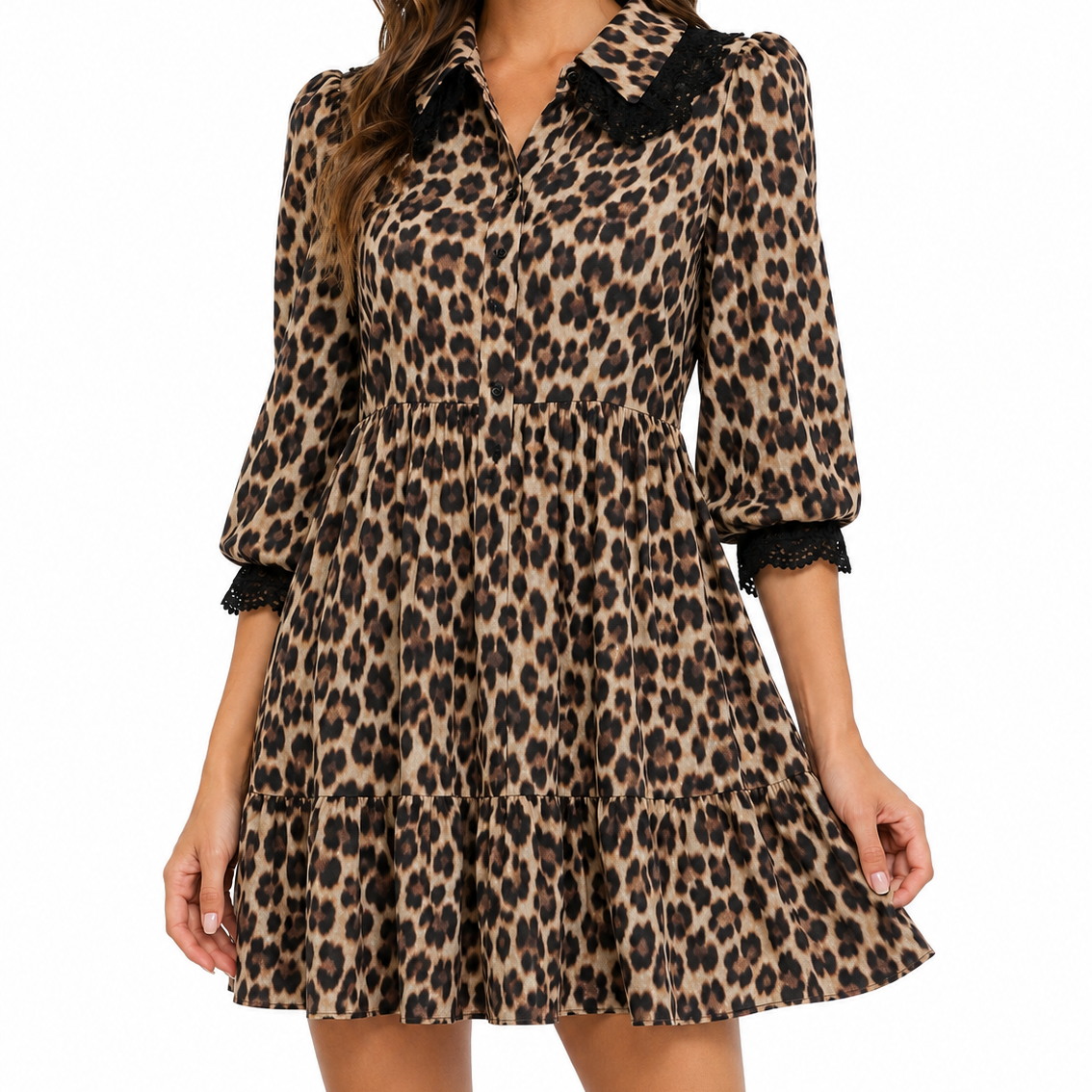 Wild Card Leopard Lace Dress