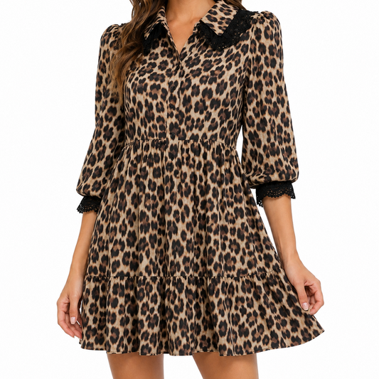 Wild Card Leopard Lace Dress