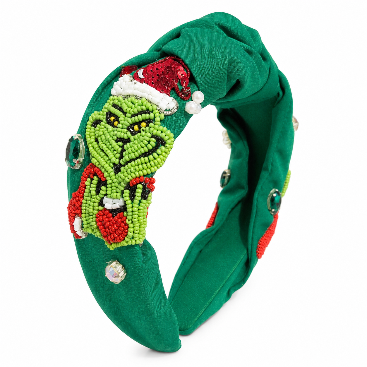 Beaded Grinch Headband