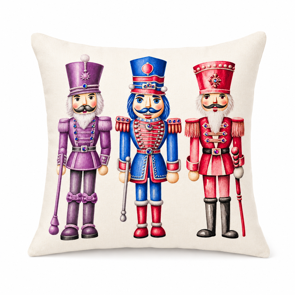 Pastel Nutcracker Canvas Pillow Cover
