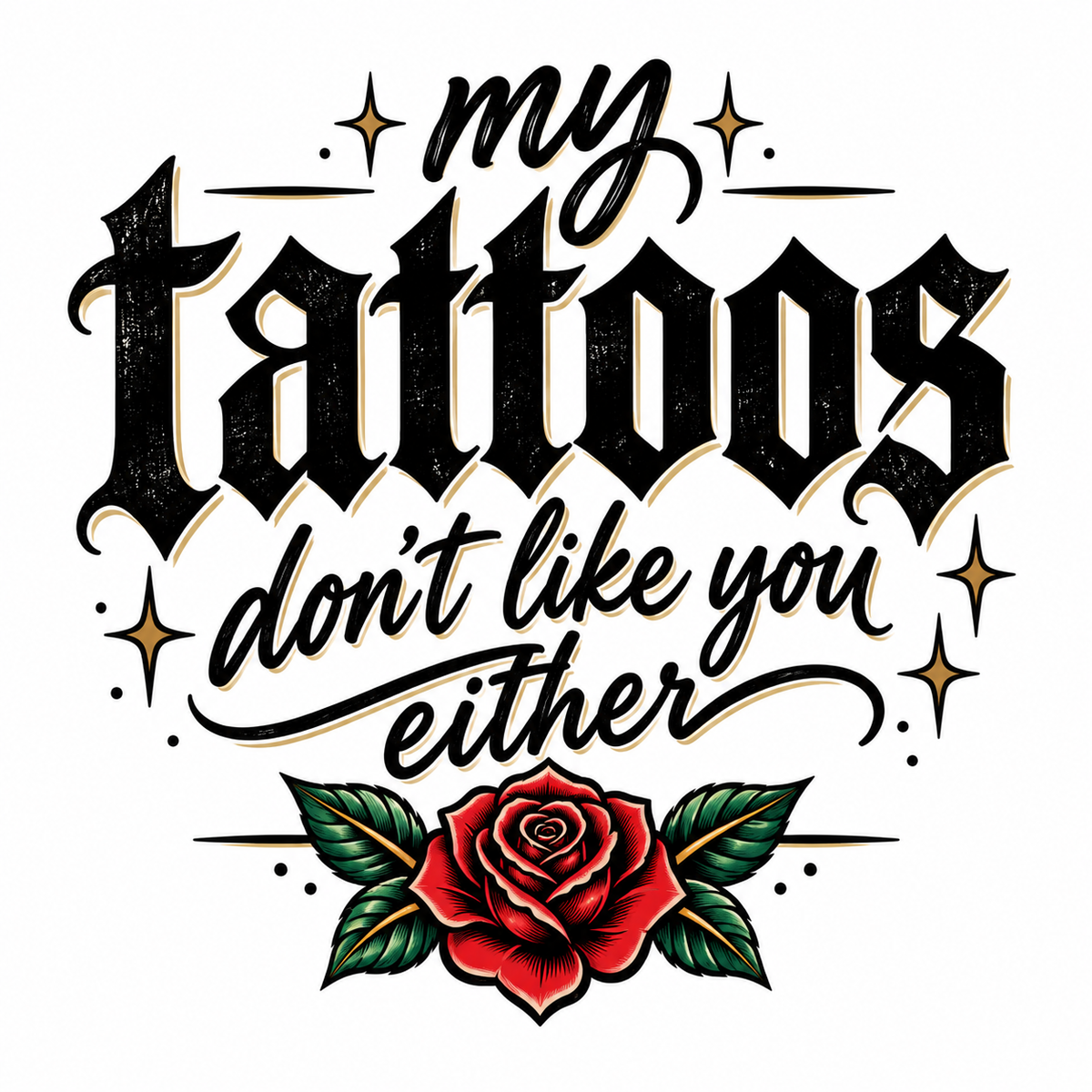 Tattoos T-shirt on White
