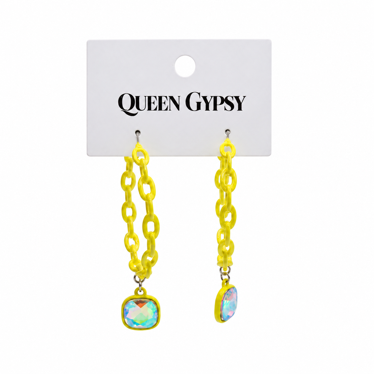 Chain Hoop Crystal Earrings
