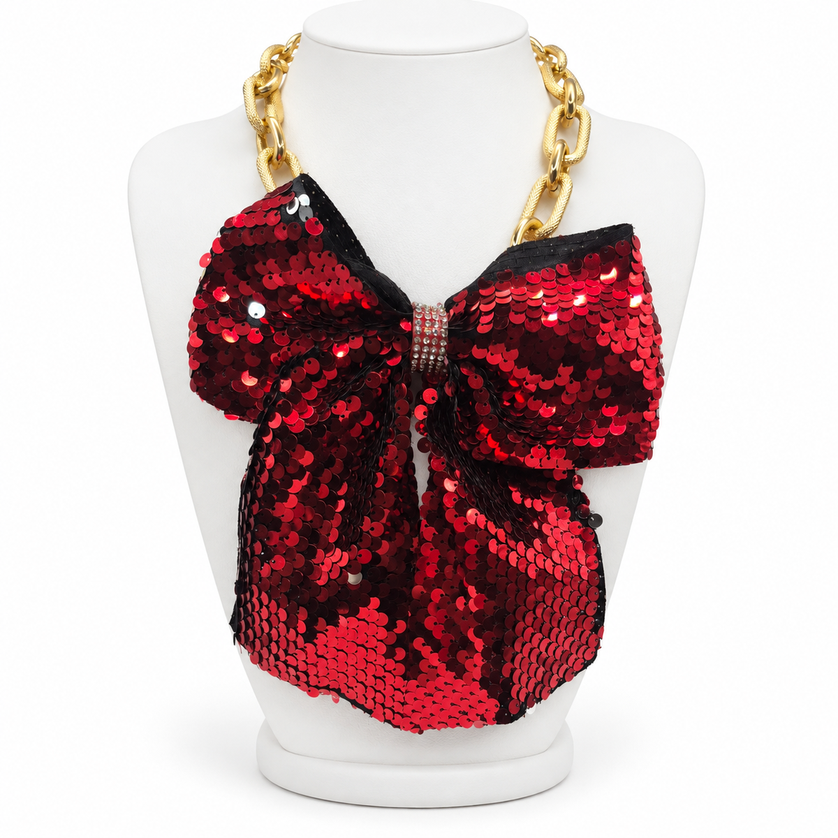 Sequin Celebration Bow Necklace